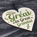 Great Grandad Birthday Christmas Card Gifts Wooden Heart Gift 