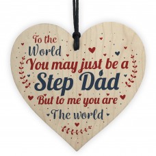 Step Dad Daddy Gifts Christmas Birthday Wooden Heart Plaque Sign