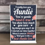 Best Auntie Aunt Gifts For Christmas Birthday Standing Plaque