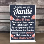 Best Auntie Aunt Gifts For Christmas Birthday Standing Plaque