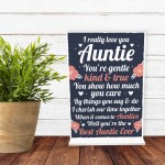 Best Auntie Aunt Gifts For Christmas Birthday Standing Plaque