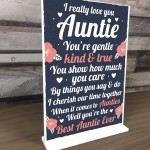 Best Auntie Aunt Gifts For Christmas Birthday Standing Plaque