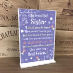 SISTER GIFT For Birthday Christmas Standing Plaque Thank You