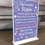 SISTER GIFT For Birthday Christmas Standing Plaque Thank You