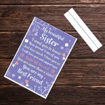 SISTER GIFT For Birthday Christmas Standing Plaque Thank You