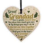 Great Grandad Birthday Gift Wooden Heart Christmas Keepsake Gift