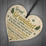 Great Grandad Birthday Gift Wooden Heart Christmas Keepsake Gift