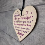 Mother And Daughter Gifts Wood Heart Plaque Christmas Birthday