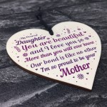 Mother And Daughter Gifts Wood Heart Plaque Christmas Birthday