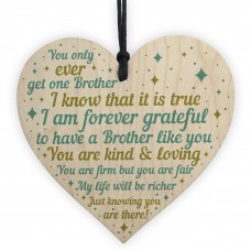Brother Gifts For Christmas Birthday Wooden Heart Plaque Gifts