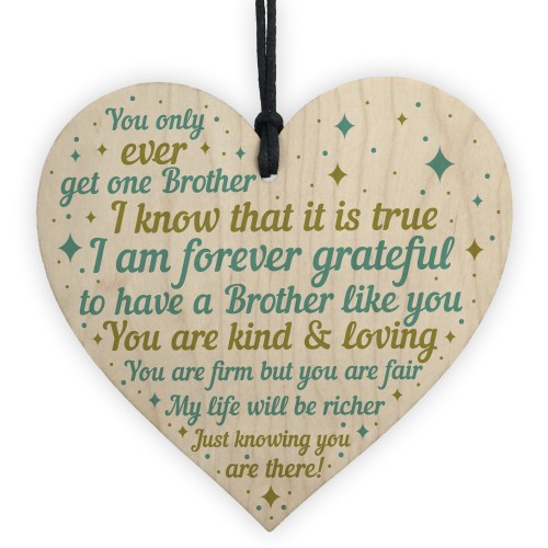 Brother Gifts For Christmas Birthday Wooden Heart Plaque Gifts