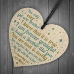 Brother Gifts For Christmas Birthday Wooden Heart Plaque Gifts