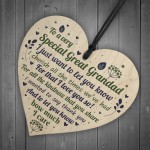 Great Grandad Grandfather Gift For Christmas Birthday Wood Heart