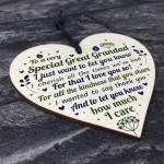 Great Grandad Grandfather Gift For Christmas Birthday Wood Heart