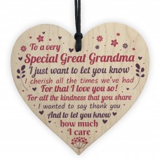 Great Grandma Grandad Christmas Gifts Handmade Wooden Heart Sign
