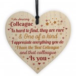 Colleague Leaving Gifts Thank You Gift Plaque Wooden Heart Sign 