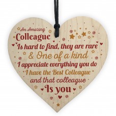 Colleague Leaving Gifts Thank You Gift Plaque Wooden Heart Sign 