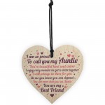THANK YOU Auntie Christmas Gift Wood Heart Plaque Sister Gifts