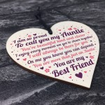 THANK YOU Auntie Christmas Gift Wood Heart Plaque Sister Gifts