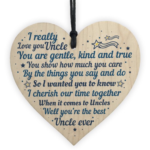 Uncle Christmas Gifts Cards Wooden Heart Uncle Gift For Birthday