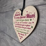 Mum Christmas Presens Heart Mummy Birthday Gift From Son 