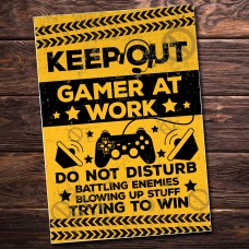 Keep Out Gamer Gaming Bedroom Gifts Man Cave Plaque Dad Brother 
