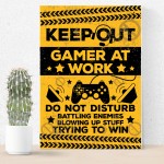 Keep Out Gamer Gaming Bedroom Gifts Man Cave Plaque Dad Brother 