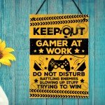 Keep Out Gamer Gaming Bedroom Gifts Man Cave Plaque Dad Brother 