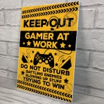 Keep Out Gamer Gaming Bedroom Gifts Man Cave Plaque Dad Brother 