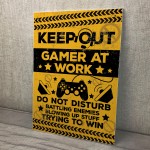 Keep Out Gamer Gaming Bedroom Gifts Man Cave Plaque Dad Brother 