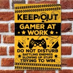 Keep Out Gamer Gaming Bedroom Gifts Man Cave Plaque Dad Brother 