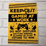Keep Out Gamer Gaming Bedroom Gifts Man Cave Plaque Dad Brother 