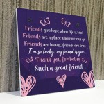 Friendship Keepsake Plaque Best Friend Gifts Thank You Birthday 