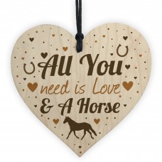 Horse Gifts For Girls Women Wooden Heart Stable Door Plaque 