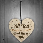 Horse Gifts For Girls Women Wooden Heart Stable Door Plaque 