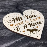 Horse Gifts For Girls Women Wooden Heart Stable Door Plaque 