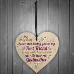 Best Friend Godmother Gifts Wooden Heart Plaque Thank You Friend