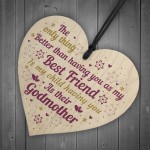 Best Friend Godmother Gifts Wooden Heart Plaque Thank You Friend