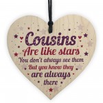 Cousin Heart Plaque Wooden Cousin Birthday Card Male Female Sign