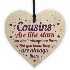 Cousin Heart Plaque Wooden Cousin Birthday Card Male Female Sign