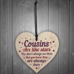 Cousin Heart Plaque Wooden Cousin Birthday Card Male Female Sign