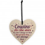 Cousin Heart Plaque Wooden Cousin Birthday Card Male Female Sign