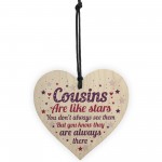 Cousin Heart Plaque Wooden Cousin Birthday Card Male Female Sign