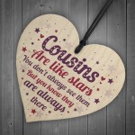 Cousin Heart Plaque Wooden Cousin Birthday Card Male Female Sign