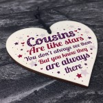 Cousin Heart Plaque Wooden Cousin Birthday Card Male Female Sign