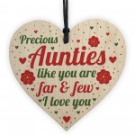 Auntie Aunt Aunty Gifts For Birthday Christmas Wood Heart Plaque