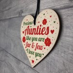 Auntie Aunt Aunty Gifts For Birthday Christmas Wood Heart Plaque