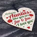 Auntie Aunt Aunty Gifts For Birthday Christmas Wood Heart Plaque