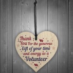 Thank You Gift For Volunteer Colleague Wooden Heart Plaque