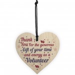 Thank You Gift For Volunteer Colleague Wooden Heart Plaque